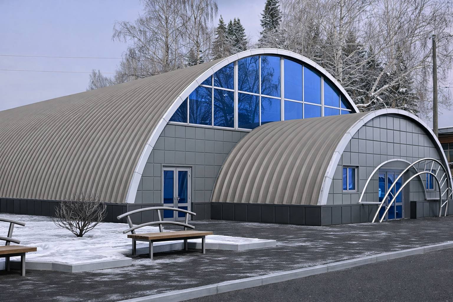 Арочные сэндвич-панели PIR 6